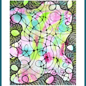 A wavy splash pattern artwork with frame