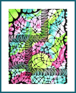 An artwork with maze shape pattern in colors