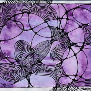 A beautiful painting with purple vibrant color with abstract designs